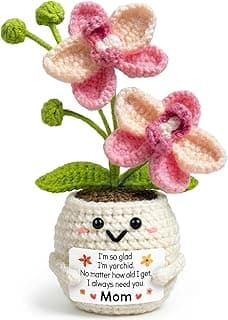 Mothers Day Crochet Gifts for Mom from Daughter, Son - Mothers Day, Birthday Gifts for Mom Mama - Crochets Gift Ideas for Moms - Inspirational Positive Support Orchid Flower Crochet ​