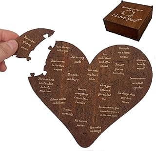 Valentine Gifts for Him or Her,20 Reasons Why I Love You Heart Wooden Puzzle Box,Valentine's,Anniversary Wedding Gifts for Boyfriend,Girlfriend,Husband,Wife