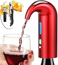 Wine Aerator Electric Wine Decanter – Easy One Touch Red & White Wine Accessories, Ideal for Beginners and Enthusiasts, Spout Pourer, Wine Preserver – Best Valentines Day Gifts for Him (Lucky red)