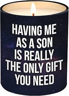 Birthday Gifts for Mom from Son - Mom Birthday Gifts from Son - Moms Gift Ideas - Mother Gift, Funny Mother Candle, 10 Oz Jar Lemongrass Scent Soy Wax Candle