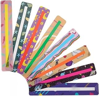 32 Pieces Guided Reading Highlight Colored Overlays Cute Kids Bookmarks Help with Dyslexia for Children and Teaching Supplies (8 Colors)