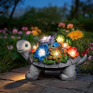 Linkax Mothers Day Gifts for Mom Grandma Wife Sister Nana from Daughter Son Husband, Birthday Gifts for Women Turtle Statues Solar Garden Decor for Outside Yard Outdoor Home Patio Decor