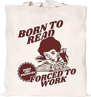 Book Canvas Tote Bag for Women, Aesthetic Tote Bag Shoulder Reusable Grocery Bags Book Lovers Gifts for Readers