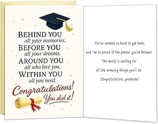 LoLoud Graduation Card for Him Her, 2026 Graduation Gift for High School College Graduates, Congrats Grad Card with Envelope, Premium 300gsm Paper, Blank Inside