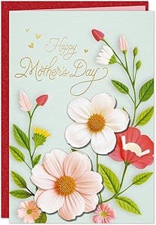 FLYAB Mothers Day Card with Envelope - 5.5"x8" 3D Flower Golden Foil Design Happy Mothers Day Card Prefect Gifts for New Moms Grandma Wife Sister