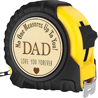 Fathers Day Birthday Gifts for Dad, Dad Gifts from Son Daughter, Gift for Best New Daddy Father in Law Presents Useful Stuff, Tool Woodworker Carpenter Gift, Engraved Tape Measure 25 FT