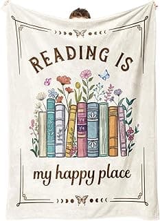 Book Lovers Gifts, Reading Blanket Gifts for Book Lovers, Unique Bookish Presents for Reader Bookworm on Birthday Christmas Soft Flannel Throw Blanket 60"x50"