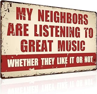 ALKB Metal Sign Music Gifts for Men - Man Cave Music Decor for Guy's Garage, Bar & Man Cave Decoration(Letter Size)