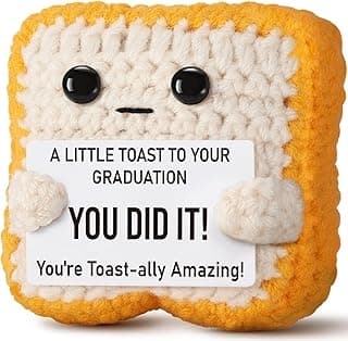 2026 Graduation Gift for College, Highschool Funny Graduation Decoration Crochet Toast Plush You DID IT Card for Her Him Students Masters Phd - Congrats Grad Party Gifts for Daughter Son