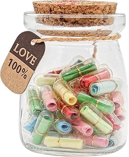 Capsule Letters Message in a Bottle - Valentine’s Day Gifts for Girlfriend Boyfriend - Love Letter for Anniversary, Birthday,Valentines Day, Mothers Day (Mixed Color 50pcs)