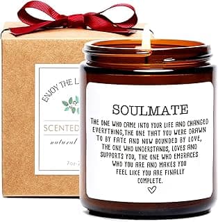 Gift for Women,Valentines Candles - Soulmate Gifts,Anniversary Funny Gifts for Women,Sandalwood Rose Scented Candle,Birthday Gift for Husband Boyfriend Girlfriend Him