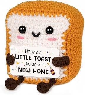A Little Toast to Your New Home - Mini Handmade Crochet Toast, Funny Housewarming Gifts New Home New Apartment, House Warming Gifts New House for Women Men Friend