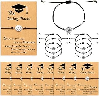 BENBIYO 16PCS 2026 Graduation Bracelet Set Adjustable Compass College High School Graduation Gifts for Classmates