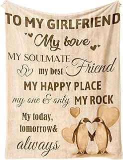 Girlfriend Valentines Day Gift,to My Girlfriend Gifts Blanket,Happy Anniversary,Christmas,Birthday Gifts for Women,Romantic Long Distance Relationship Gifts for Her-Throw Blanket 50"x60"