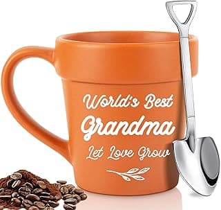 Gifts for Grandma Mothers Day, Birthday Gifts for Grandma from Granddaughter Grandson Grandkids, Nana Gigi Mimi New Grandmas Gardening Plant Mug for First Time Best Grandmas Gift