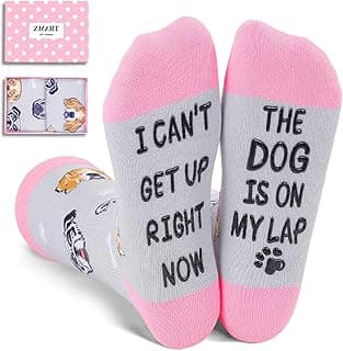 Zmart Funny Dog Cat Mom Gifts - Novelty Pet Lover Socks for Women, Dog Cat Mom Socks for Her