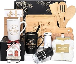 Maustic House Warming Gifts New Home, 12 Pcs New House Gift Basket, Housewarming Present for Homeowners Couples Women, Closing Gifts for Home Buyers