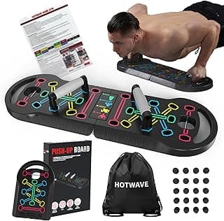 HOTWAVE Push Up Board Fitness, Portable Foldable 20 in 1 Push Up Bar at Home Gym, Pushup Handles for Floor. Professional Strength Training Equipment For Man and Women,Patent Pending