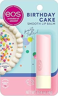 eos Natural Shea Lip Balm- Birthday Cake, eos lip balm, All-Day Moisture, Lip Care, Shea Butter, Moisturizing, Dry Lip Care, 0.14 oz