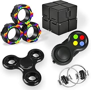 Easter Basket Stuffers for Teen Boys 5PC Fidget Toys Adults Set Fidgets for Classroom Must Have Autism Sensory Pack Figette Cube ADHD Special Treasure Prize Tool Stress Relief Desk Cool Gadget for Kid