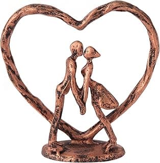 Anniversary Wedding Gift for Her Wife Husband Couple，Antique Bronze Metal Couple Figurine Heart Sculpture Love Statue,Romantic 1st to 60th Anniversary,Includes Gift Box and Gift Card,Valentines Gifts