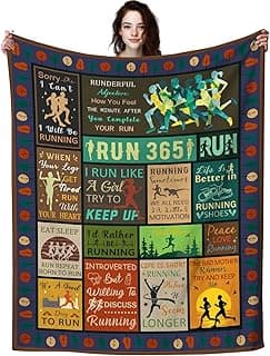 TAPBASE Running Blanket Gifts for Women Runner,Outdoor Throw Blanket Cool Running Sports Gifts for Adults Runners 50"X 40"