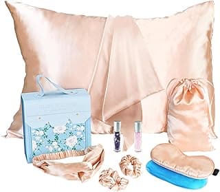 Gifts for Teenage Girls, Easter Teen Girl Gift for 10 11 12 13 14 15 16 17 Year Old, Tween Girl Gifts Ideas, Daughter, Sister Birthday Gifts, Satin Pillowcase, Satin Eye Mask and Hair Accessories