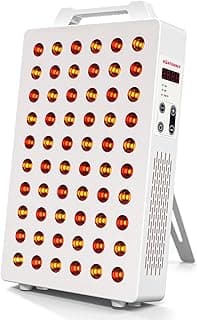 Red Light Therapy, 630/660/810/830/850nm 5 Wavelengths Red Near Infrared Light Device with 60 Dual Chip Clinical Grade LEDs, Remote Control, Timer for Face, Body, Pain Relief, BO-300 (White)