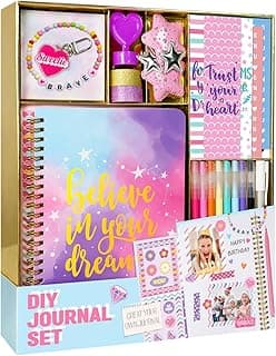Nollh DIY Journal Kit for Girls - 26PCS Teen Tween Girl Gifts Trendy Stuff, Stocking Stuffers, Scrapbook Supplies Stationery Set, Art Crafts Kit - Ideal Gifts for 8 9 10 11 12 13 14 Year Old Girl