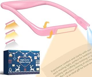 Mothers Day Gifts for Mom Wife: Neck Booklight for Reading in Bed at Night, Pink Light Knitting Accessories Sewing Supplies,Teen Girls College Students Gifts for Women Mom Nurse Present Mothers Day