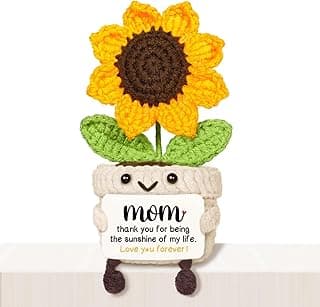 AceThrills Mom Gifts for Mom Birthday Gifts, Handmade Crochet Funny Cute Sunflower for Mama Mother in Law Bonus Step Mothers