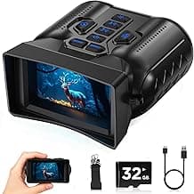 Night Vision Goggles,4K Night Vision Binoculars for Adults with 5000mAh Rechargeable Battery,1000FT Infrared Range,16X Zoom,32GB TF Card,Photo&Video Recording,Compact Design,Ideal Gifts for Men