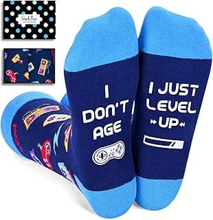 Gamer Gifts for Teen Boys Adult - Gaming Socks for Men Teens, Christmas Gifts with Card