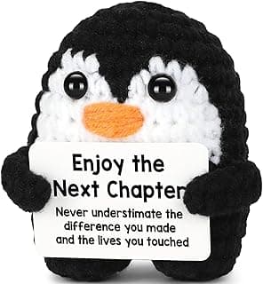 Emotional Positive Handmade Penguin, Mini Funny New Beginning New Job Gifts for Women Men Boss Friend Coworker, New Chapter Retirement Going Away Goodbye Farewell Gifts for Coworkers