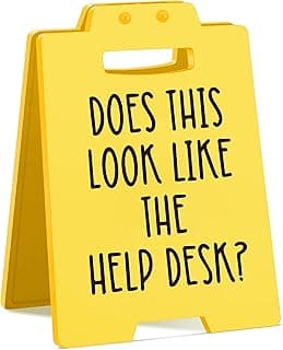 Funny Office Desk Sign – Sarcastic Cubicle Decor for Coworker, Boss, Employee – Gag Gift for Birthday, Christmas, or White Elephant