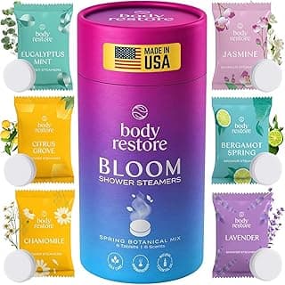 Body Restore Bath Bombs Aromatherapy 6 Pack – Birthday Gifts for Women, Men, Easter Basket Stuffers, Stress Relief, Relaxation, Self Care – Bloom Shower Steamers