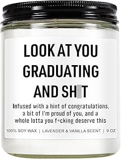 Funny Grad Candle, 2026 Graduation Gifts for Her, Him - College, High School, Masters Degree, Phd, Law School, Nursing & Nurse Graduation Gifts for Women, Men - 9 oz