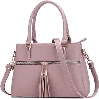 Women Satchel Bags Handle Shoulder Handbags and Purses Pockets Zipper Leather Crossbody Bags