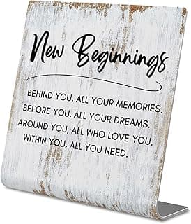 TRCENDE New Beginnings New Job Gift For Coworker, New Start Gift For Bestie Best Friends Women, Motivational Graduation Gift For Son daughter, Break Up Gift For Her,Office Signs Plaques XUZ192, Retro