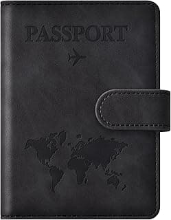 Eoehro Passport Holder for Travel Essentials, Passport Wallet Cover Case for Travel Must Haves Accessories,Passport Book Holders for Women and Men(black)