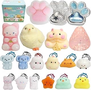 19pcs Squishy Pack,Fidget Toys Kit,Include taba Squishies Party Favors for Kids 4-8 8-12 Treasure Box Toys for Classroom Birthday Xmas Gifts for Girls Boys Goodie Bag Stocking Stuffers for Teens