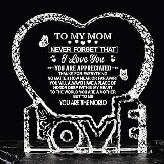Mothers Day Birthday Gifts for Mom, Mothers Day Crystal Keepsake Gift from Daughter Son, Personalized Mom Gifts from Kids, Best Moms Presents 2026, Meaningful Birthday Gift Ideas for Mother Mama