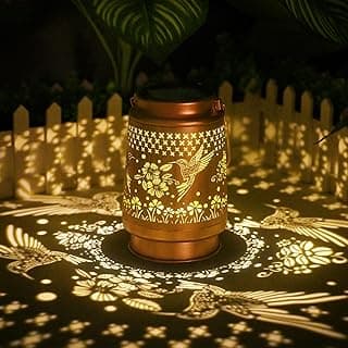 Mothers Day Gifts for Mom, Hummingbird Solar Lanterns Outdoor Waterproof - Birthday Gifts for Women, Hanging Solar Lantern for Garden Decor
