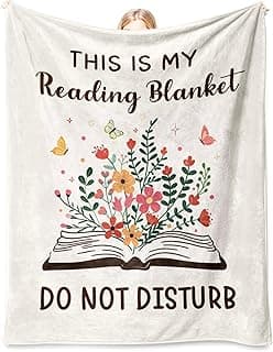 Book Lovers Gifts for Women Men, Flannel Soft Book Reading Blanket Decor, Reader Gifts for Birthday, Reading Accessories, Bookish Bookworm Gift - 50'' x 60''