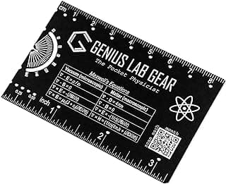 The Pocket Physicist - Small Metal Physics Metric Ruler Scale, Gadget Multi-tool, Techie/Geeks/Nerds Cool STEM Tech Student Graduation Gift, Unique College Homework Mini 3 Inch Tool - Genius Lab Gear