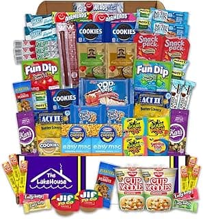 College Care Package for Guys Girls - 56 Count Snack Box Variety Pack - Care Packages for College Students - Dorm Snacks - College Dorm Room Essentials - College Food - Gift Basket from The LakeHouse