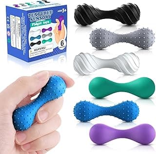 Fidget Toys for Adults Kids: 6 Pack Textured Sensory Fidget Toys, Quiet Stress Relief Squeeze Fidgets for Autism ADHD, Small Desk Toy for Office, Classroom, Travel, Easter Basket Stuffers