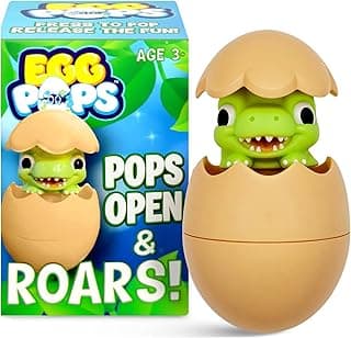 Egg Pops Talking Easter Egg Toy - Figure Pops Up & Plays Sounds, Easter Basket Stuffers for Teens - Interactive Kids Toys or Funny Gag Gifts for Teens, Cute Collectible Spring Character (Dino)