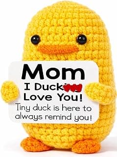 MBL Gifts for Mom Mothers Day - Funny Small Crochet Duck Birthday Mother's Day Easter Basket Christmas Stocking Stuffers Unique Gift for Mama Mother from Daughter Son, I Duck Love You Mom