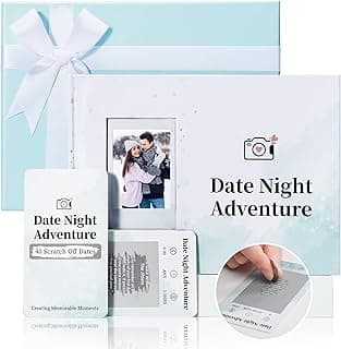 40 Date Ideas for Couples, Unique Scratch Off Date Night Games with Adventure Keepsake Album Book,Romantic Couple Valentines Day Gifts for Him Boyfriend Anniversaries,Wedding Gifts for Bride Husband